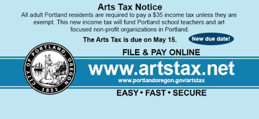 Portland Arts Tax Notice